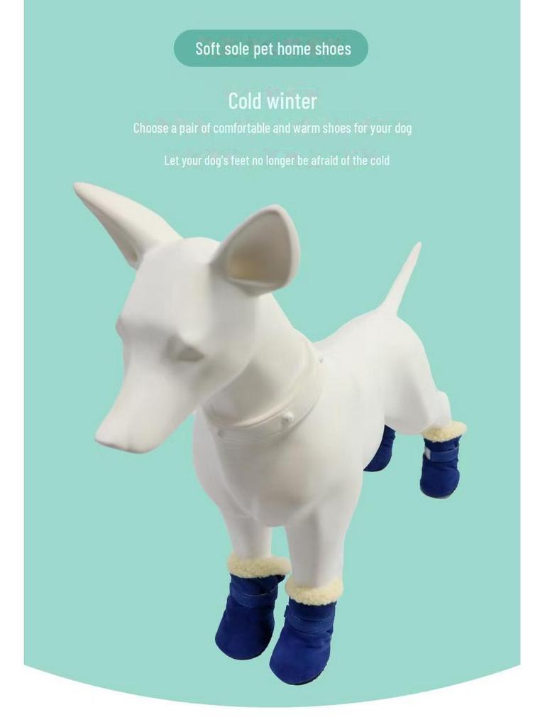 Velvet Snow Boots for Small Dogs: Soft Sole Pet Shoes for Teddy, Pomeranian, Poodle, Bichon Frise