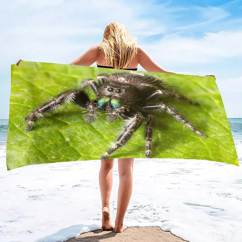 Spider Large Beach Towels,Soft Absorbent Oversized Sheet Quick Dry Sand Free Lightweight Oversized Large Microfiber Beach Towel
