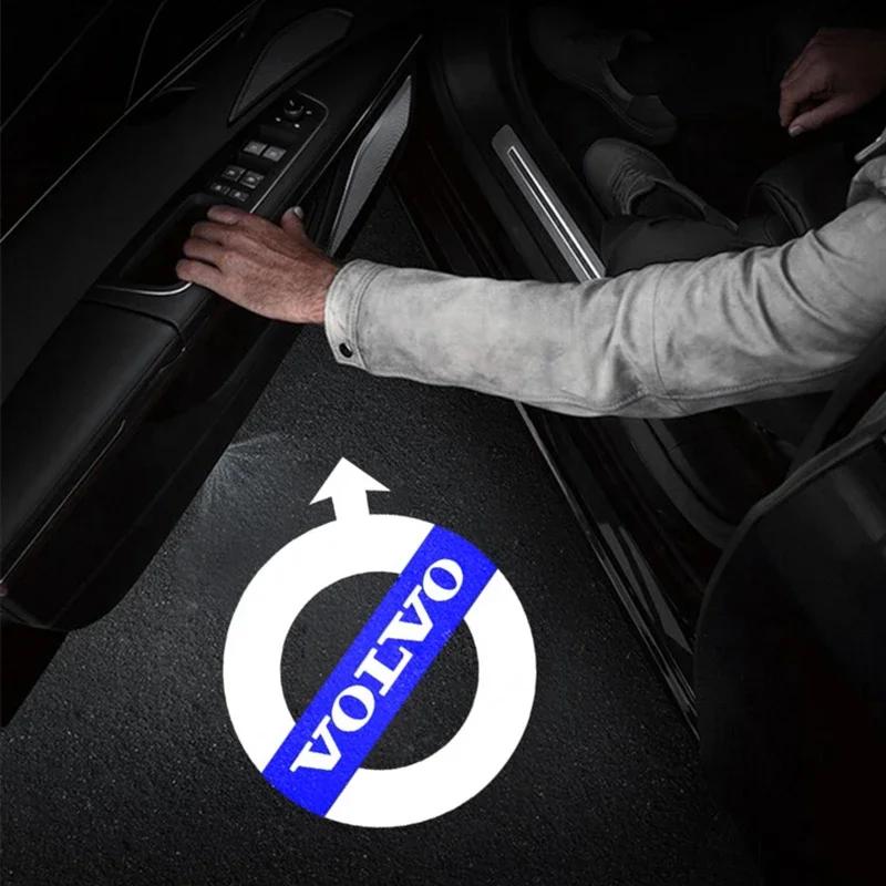 2Pcs HD Car Led Door Projector Lamp Welcome Light For Volvo Rdesign V40 V60 S60 S90 XC60 S40 XC40 XC90 Car Accessories