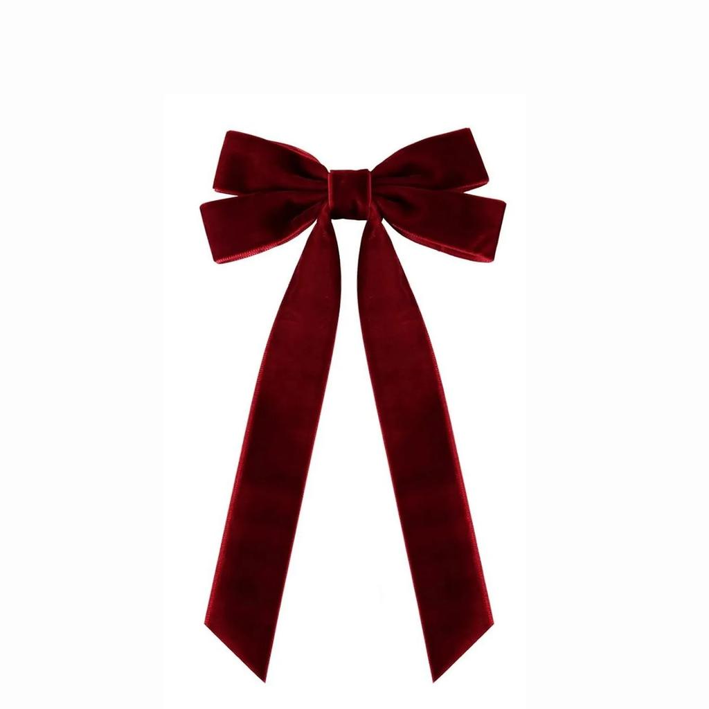 18cm Christmas Velvet Bowknot Pendants Xmas Tree Drop Ornaments Wreath Bow Noel Ornaments Merry Christmas Decors Happy New Year