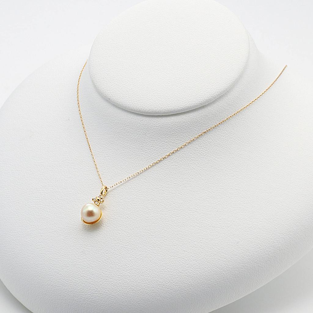 June Birthstone Akoya Pearl K10 Yellow Gold Necklace BAPGB5748G40 [Bloom]
