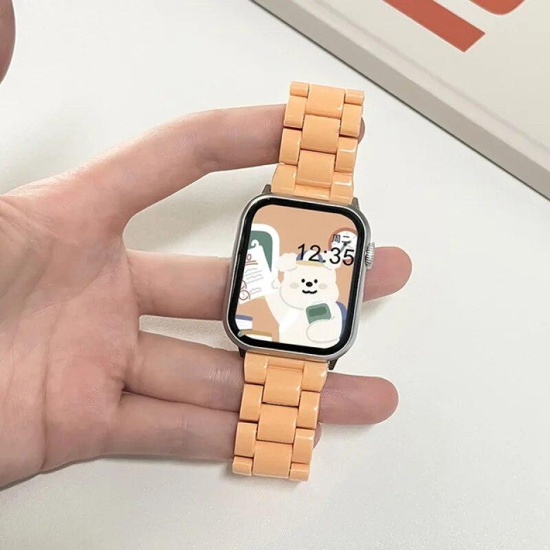 Candy Color Resin Strap for Apple Watch Ultra2 Strap 49mm 45mm 44mm 42mm 41mm 40mm 38mm 9 87 Macaron Wrist for Apple Watch Bands Belt for Iwatch Band