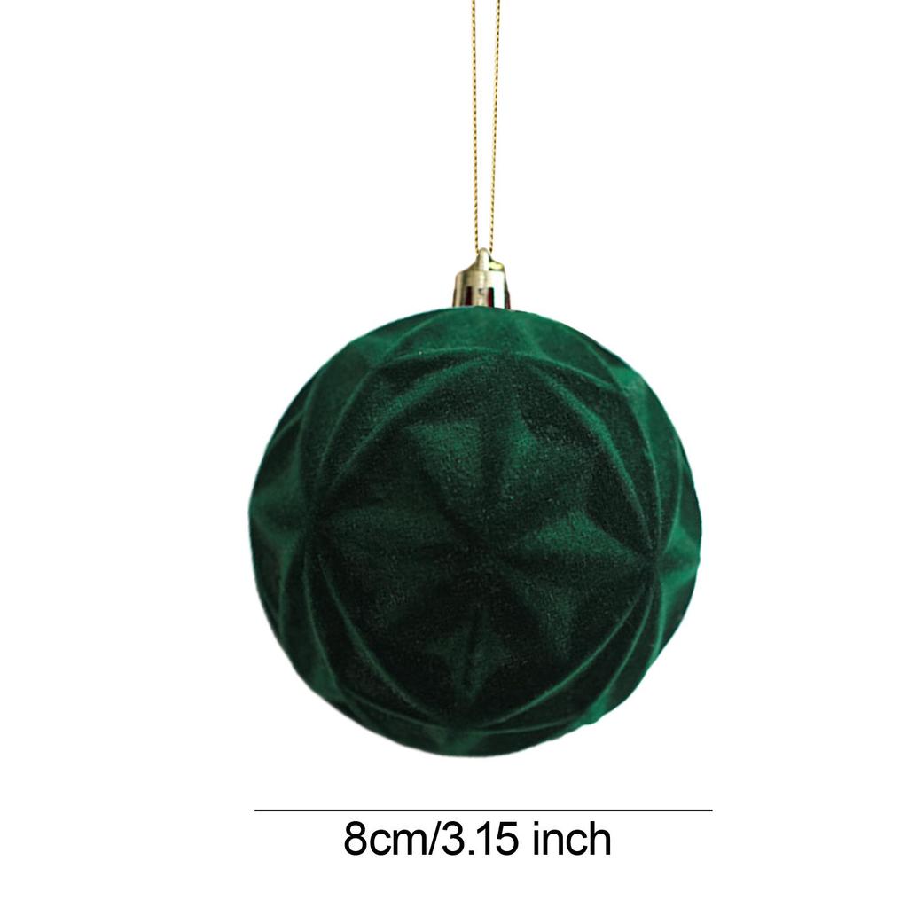 3 Pieces Flocked Christmas Ball Ornaments Christmas Baubles for Holiday Home