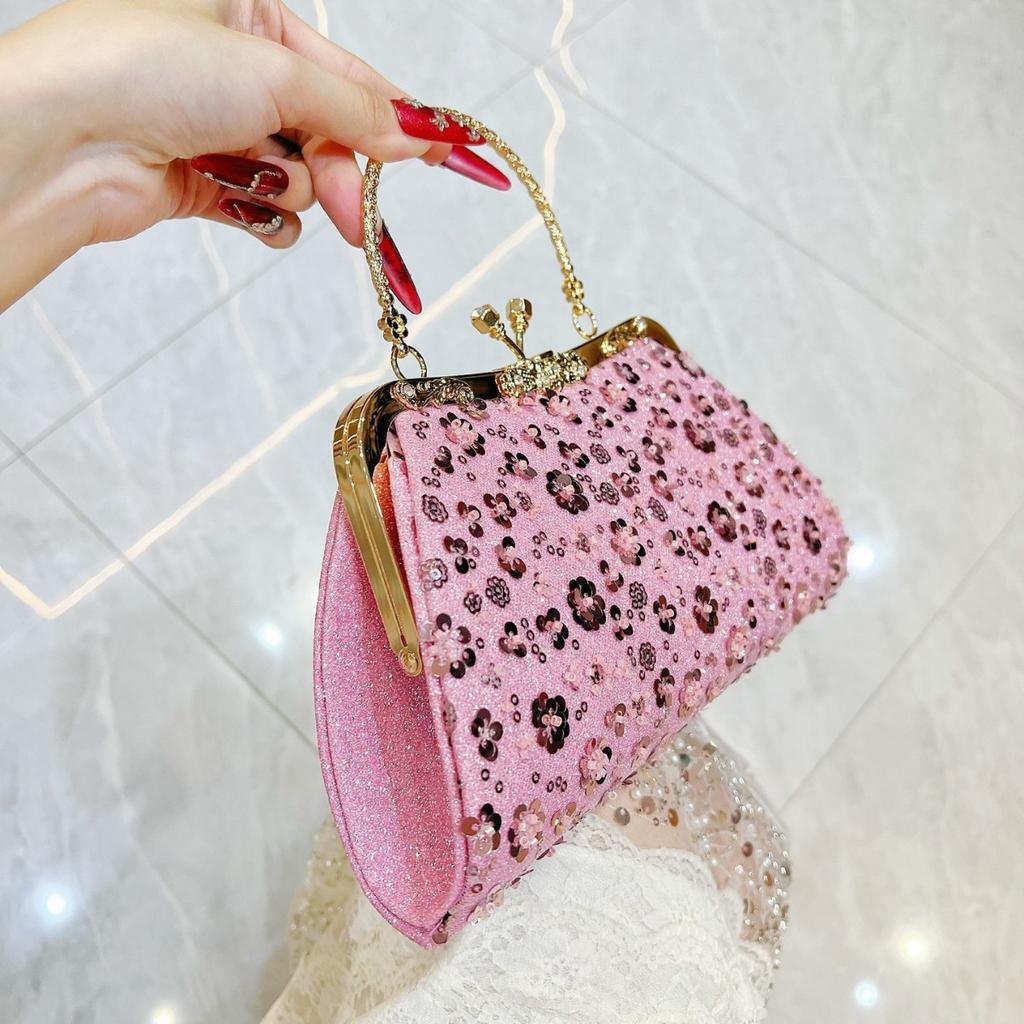 Handmade Diamond-set Clutch Bag, Formal Dress Bag, Single-shoulder Cross-body Handbag