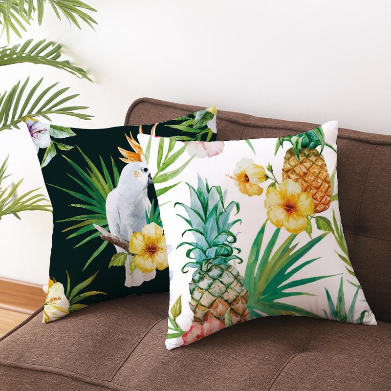 Nordic Tropical Plant Office Cushion Cover - Printed Home Decor Pillowcase