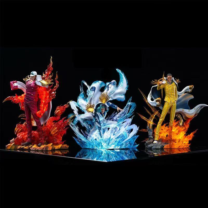 One Piece Aokiji Run Fist Anime Figur Kann leuchtende Bewegung PVC 11,81 Zoll/30 cm Kampfmodus Sammlermodus Ornament Spielzeug Perfekte Geschenke
