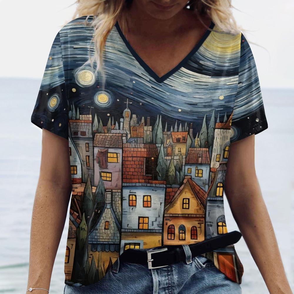 

New Casual Fashionable Outfit Lightweight Women s Short Sleeved V-neck T-shirt Summer Loose Comfortable Plus Size T-shirt 5XL