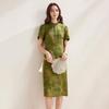 Zhaojun New Chinese Style Mulberry Silk Qipao Dress