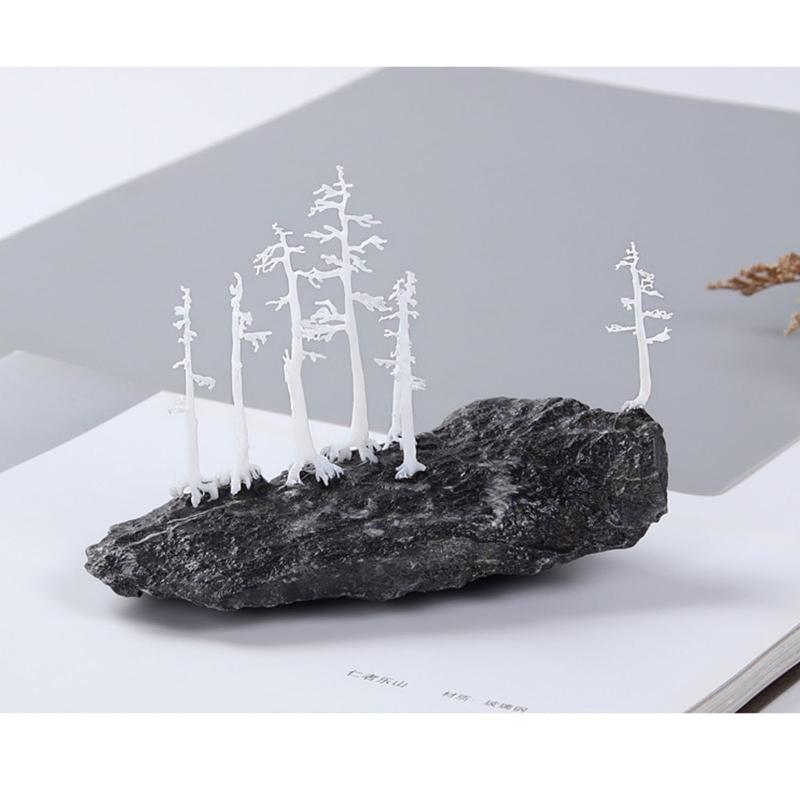 4/5/6/7/8/9cm Mini Mikrofält Landskap Träd Harts Trädmodell 3D Stereoskopiskt Träd Bordsdekoration Hem DIY Verktyg