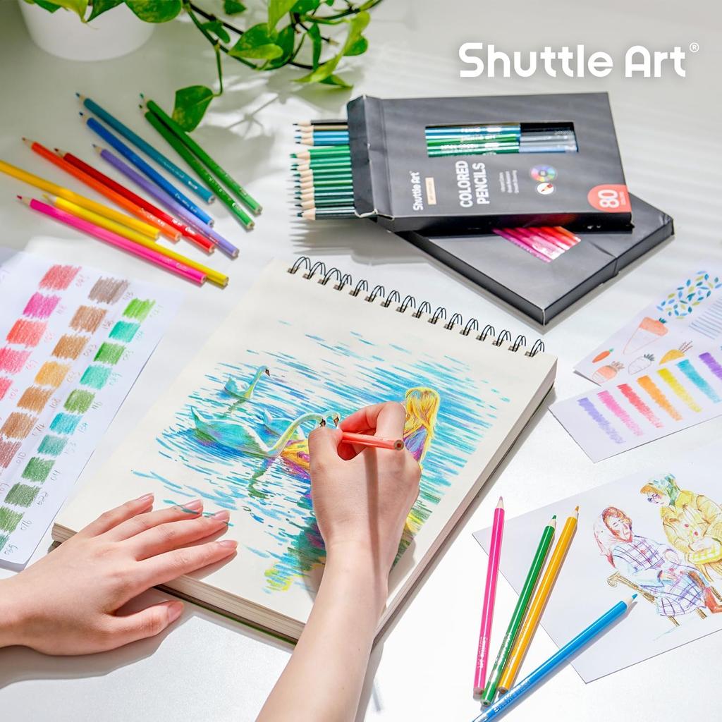 Shuttle Art Barevné Ideální pro omalovánky pro dospělé a s praktickou papírovou krabicí pro snadné Ideální pro a Dárky pro předškolní a základní školu