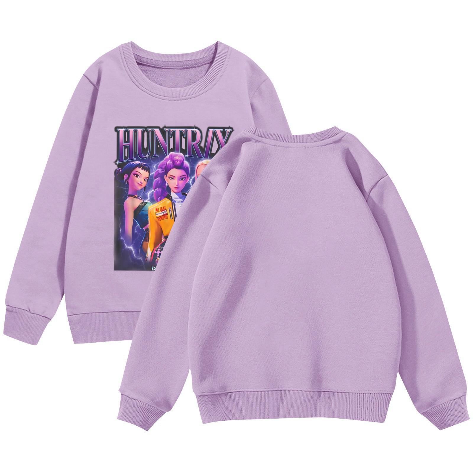 

Детская толстовка с капюшоном, спортивная толстовка для мальчиков, повседневная толстовка с пуловером для девочек, спортивная толстовка с круглым вырезом для малышей, мальчиков и девочек 120 светло-фиолетовый