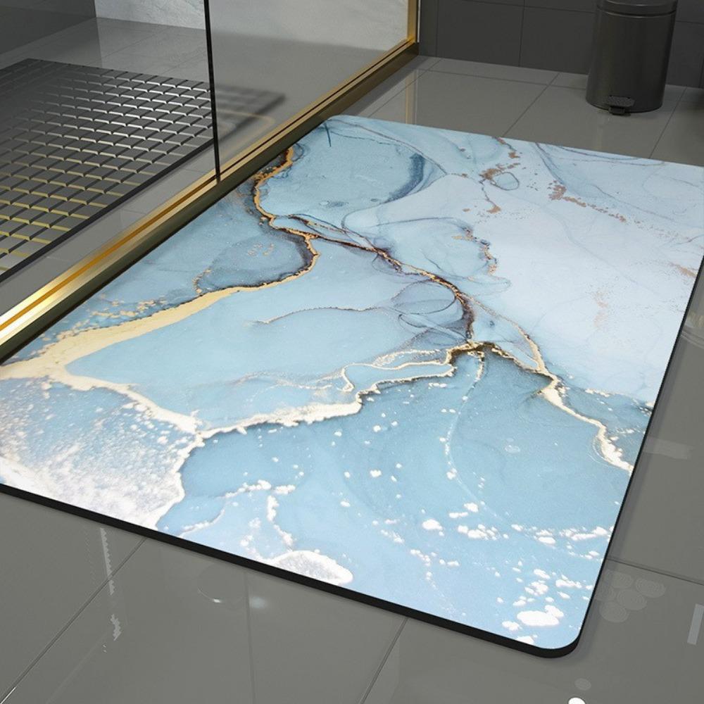 Simple Printing Bathroom Thickening Mat Bath Non-slip Carpets In Wash Basin Bathtub Side Floor Rug Shower Room Doormat Memory Foam 3D Pad