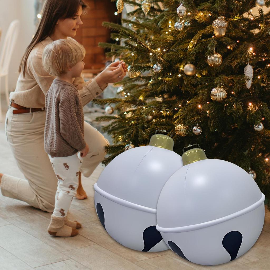Outdoor Christmas Ball Ornaments 24 Inch Large PVC Inflatable Decor Yard Blow Up Ball Ornaments For Winter Outdoor Yard Garden
