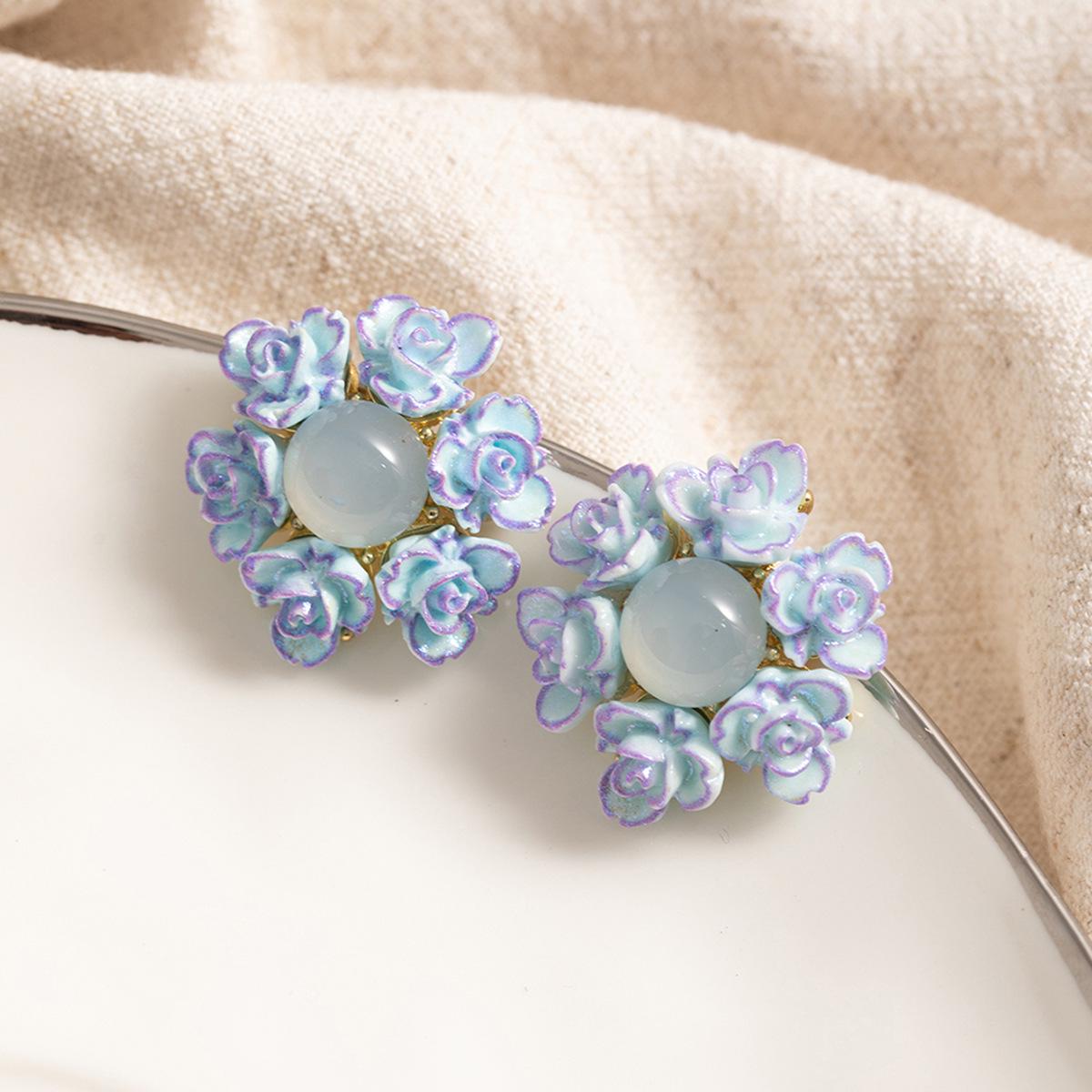 

«Серьги-цветы из серебряной иглы Sweet Girl из смолы — стиль Лолиты высшего качества»