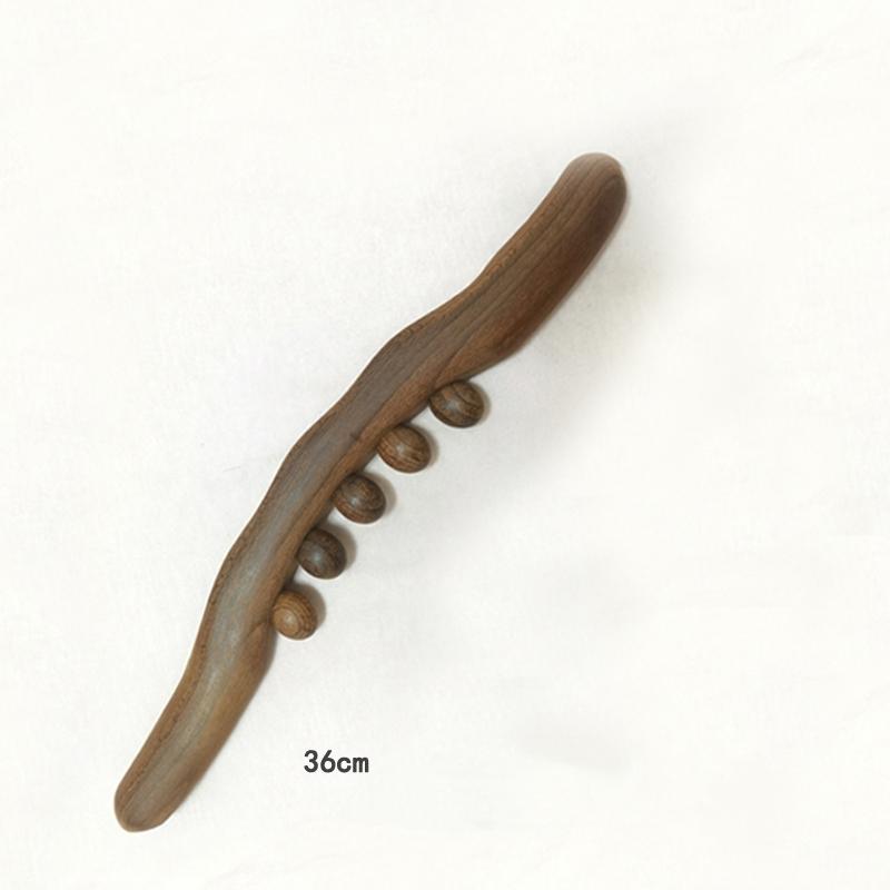 Premium Guasha Wood Stick Massage Tool with 31 Beads for Body Sculpting Fascia Release Lymphatic Drainage Natural Wood Massager 5 beads