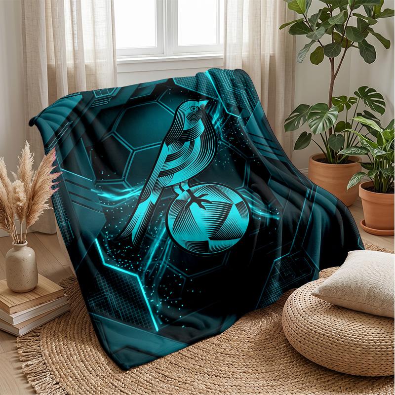Coperta in Flanella con Stampa Norwich City Football, Coperta Morbida Calda Leggera per Divano Letto Campeggio