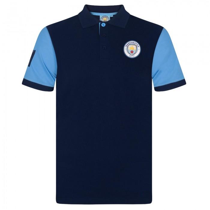 Manchester City FC Boys Contrast Sleeves Polo Shirt