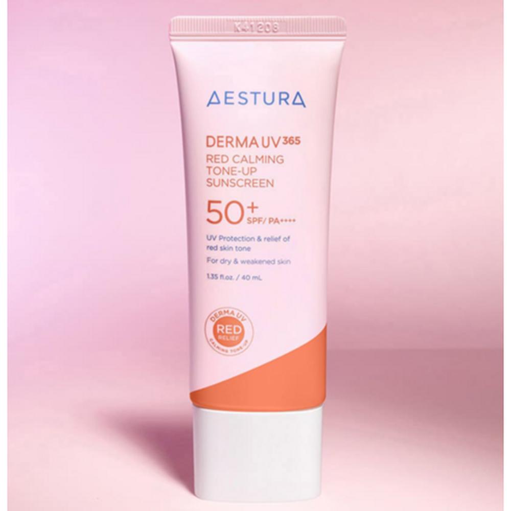 Aestura Derma UV 365 Red Calming Tone-Up Sunscreen SPF50+ PA++++ 40ml – Tone-Up Finish, Calming Care, Korean