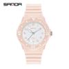 SANDA 6011 Classic 50M Waterproof Wristwatch TPU Strap Female Girl Clock New Top Luxury Brand Women Watch Quartz Lady Original