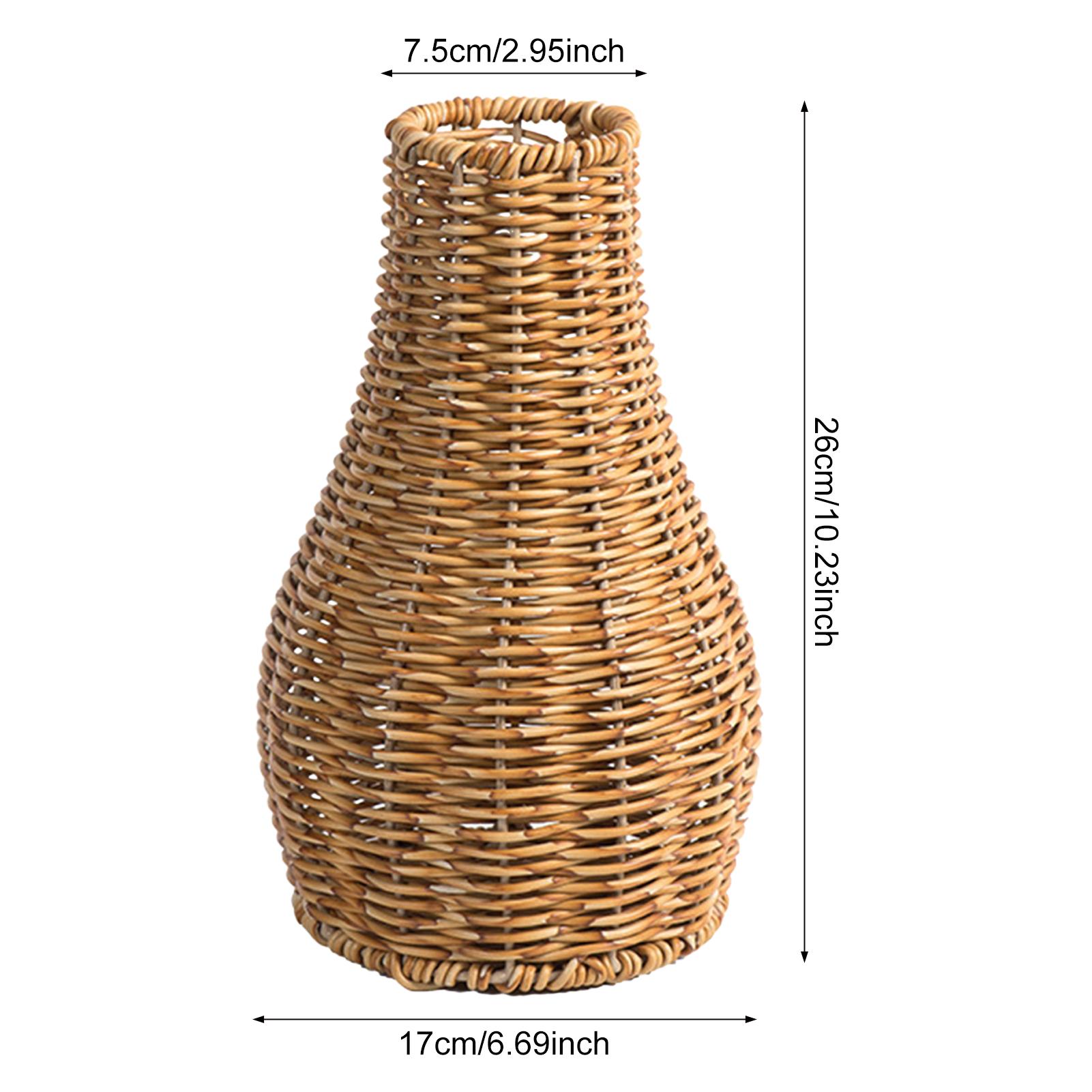 

Imitation Rattan Woven Flower Vase Handmade Plastic Plant Flower Pot Flower Arrangement Containers for Home Table Decoration