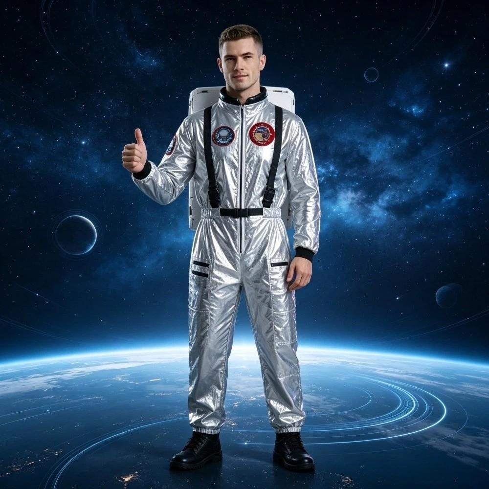 Performance Halloween Astronaut Costume Party Jumpsuit Spacesuit Dress Up Role Playing Cosplay Costume Family Party