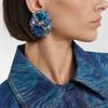Elegant Round Crystal Ear Clips Colorful Rhinestone Earrings Stylish Non Pierced Ear Rings for Women Christmas Gift