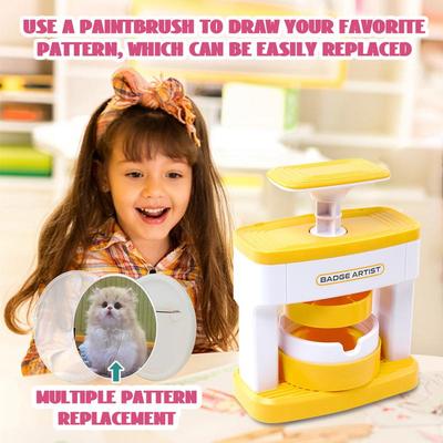 Button Maker Badge Machine DIY Button Badge Pin PresserCreative Badge Maker Machine Toys Educational Craft Kit  with 48 Badges