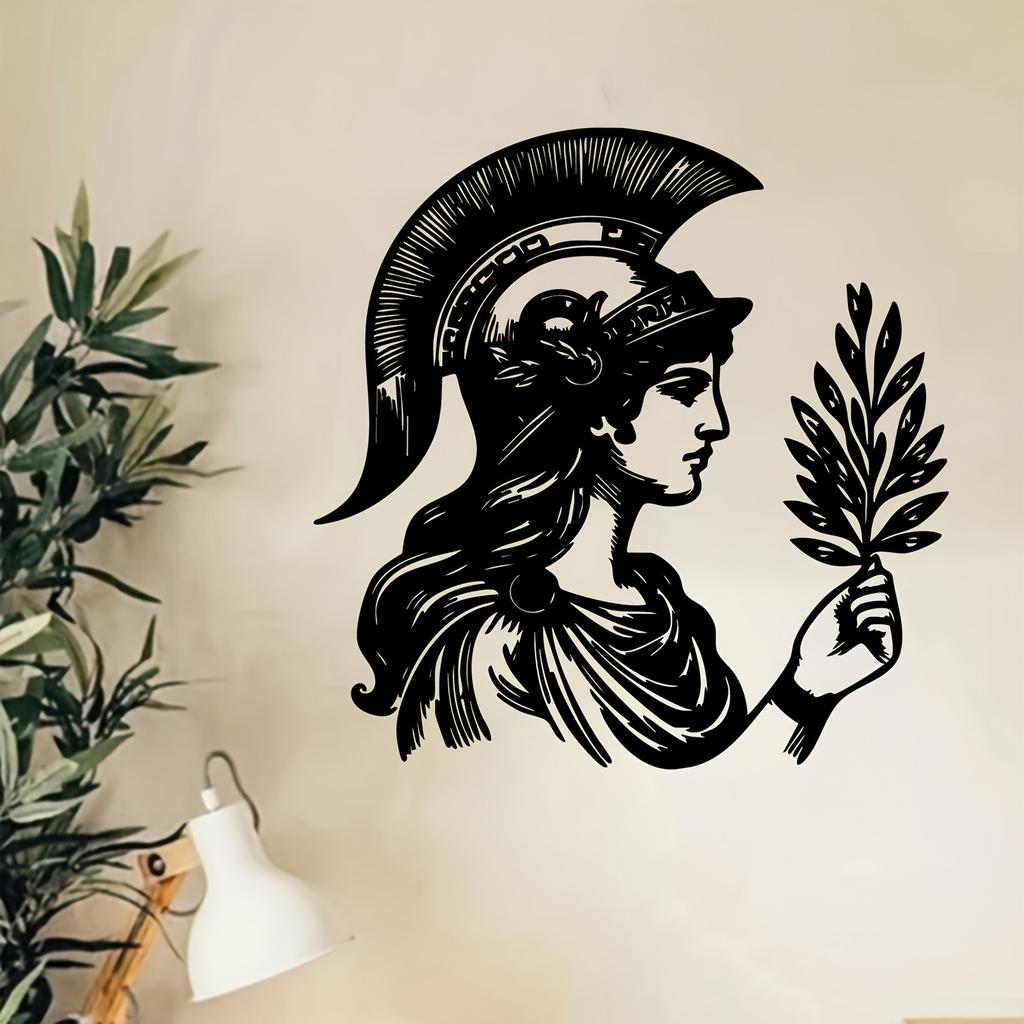 1 Stück Athena Metallwandkunst Griechische Mythologie Statue Terrasse Garten Zaun Dekor Wetterbeständige Skulptur Feiertagsgeschenk