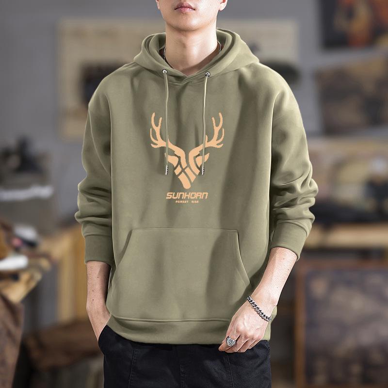 Men’s Heavyweight Trendy Hoodie: Spring/Autumn Loose Plus Size Casual Jacket XL for 150-180 lbs