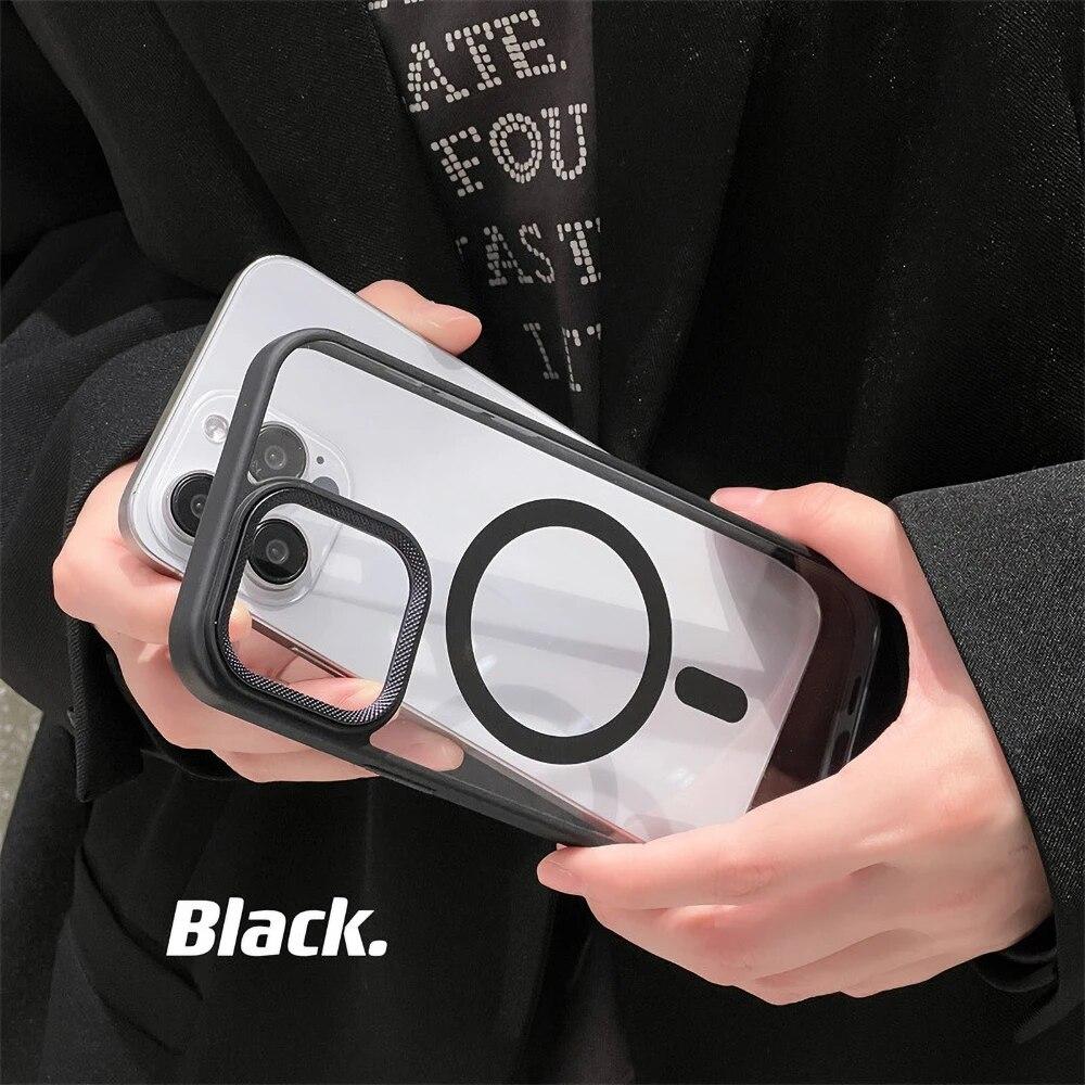 Clear Phone Case For iPhone 14 Pro Case iPhone 11 13 12 15 Pro Max Plus Shockproof Soft Bumper For Magsafe Wireless Charge Cover