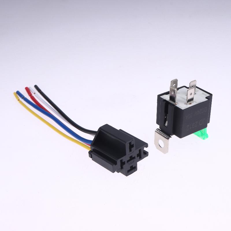 

24V 4/5 Pin Car Relay With Socket Base/Wires/Fuse 30A Amp Spst Pre-Wired Sockets Waterproof Auto Accessories
