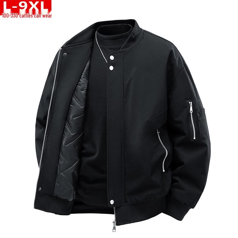 

Trendy Hong Kong Style Men s Baseball Collar Flight Jacket - Plus Size, Casual and Stylish for Spring and Autumn. 3XL (up to 170 jin)