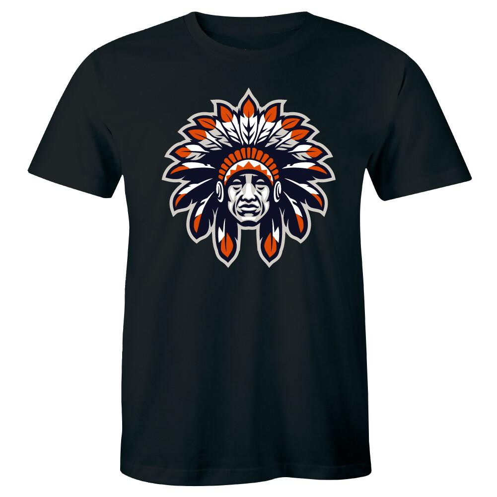 Headdress Skull T-shirt Native American Feathers Indian Tribal Southwest Shirt S разноцветный