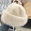 Warm Women'S Winter Hat Fluffy Fur Bucket Hat For Women Plush Fisherman Hat Thicken Cold Snowy Day Mongolian Hat