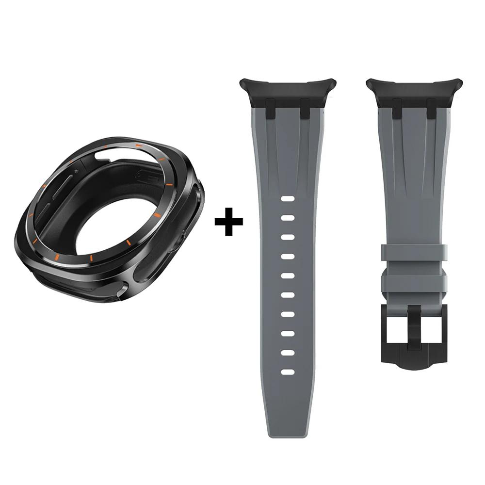 Luxury Case Strap for Samsung Galaxy Watch 7 Ultra 47mm Rubber Band Aluminium Cover For SAMSUNG GALAXY ULTRA 47MM Men Bracelet