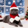 Cat Dog Christmas Costume Santa Hat With Scarf &Small Dogs - Funny Santa Hat And Scarf Outfit For Holiday Photos