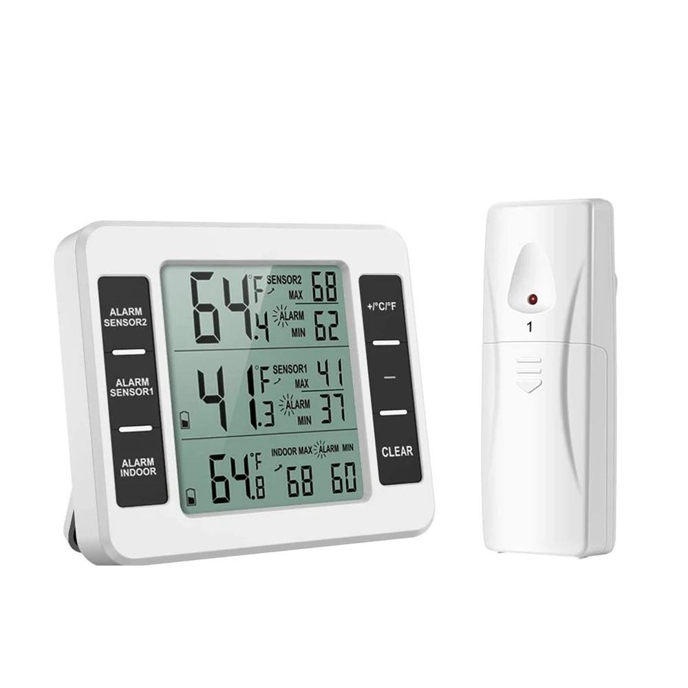 

Plastic Digital Thermometer Wireless Transmitter with Alarm Clock Thermo Meter Real-Time Temp Smart Digital Temperature Meter