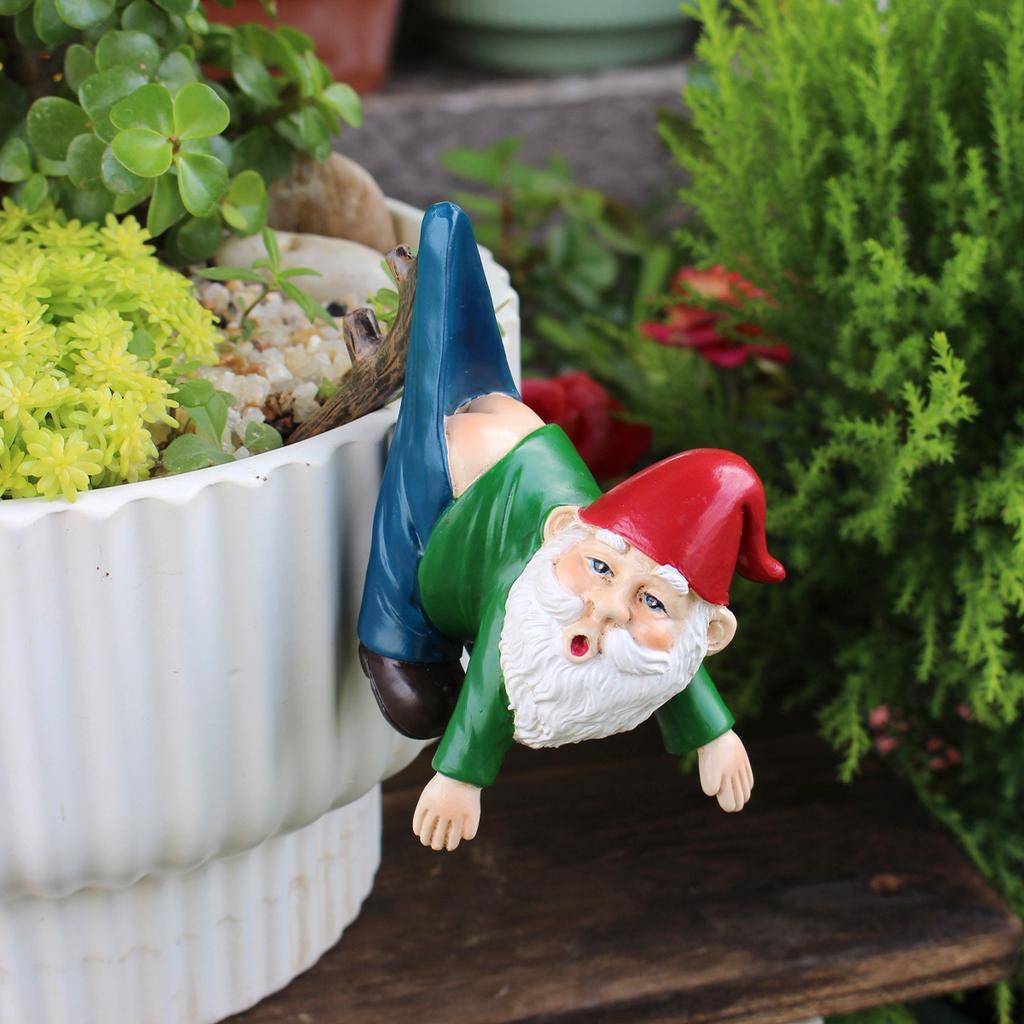 1pcs Funny Dwarves, Dwarves with Pants Hanging Branches, Fun Flowerpot Pendants, Resin Crafts