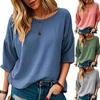 2024 Women's Summer Ruffle Blouse - Casual Short-Sleeve Round Neck Shirt