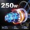RCB Elektrische Fiets 26 Inch E-Bike Stad voor Volwassenen, 350W Motor, 36V/10.4Ah Batterij, 7 Versnellingen, APP-Bediening-Blauw
