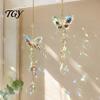 Boho Style Room Hanging Decorations Butterfly & Dragonfly Crystal Suncatcher, Colorful Rainbow Maker Prism Reflective Garden Art Decor Ornament, Wind
