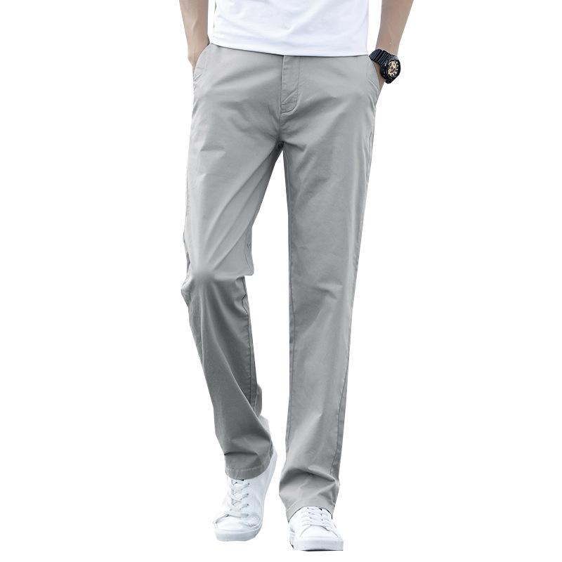 Men's Plus Size Cotton Casual Pants - Spring/Autumn 2025, Loose Straight Leg with Winter Velvet Lining
