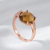 Modischer Runder Helles Braun Natürlicher Zirkon Brautring Für Damen Einfach Roségold Farbe Hohe Qualität Tägliche Schmuckstücke