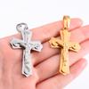 Vintage Jesus Crucifix Stainless Steel Cross Pendant Necklace Charms for Chain Women Men Christian Religious Jewelry Accessories