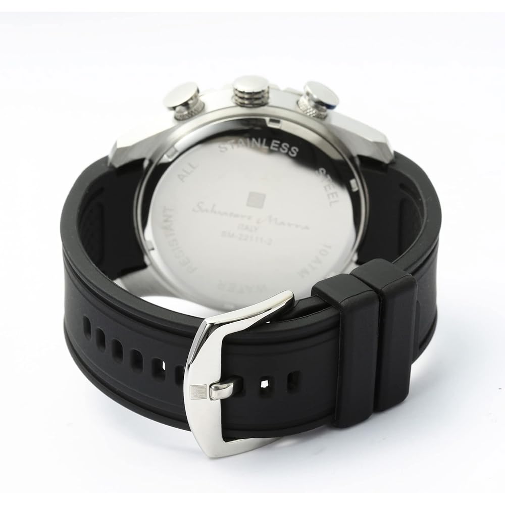 Salvatore Marra Men's Chronograph Analog Quartz Watch White with Cross Accessory