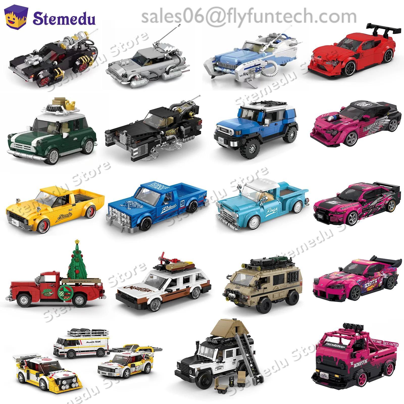 MOC PB8801-8849 Technical Speed Champion MX5 Racing Car Model Camper Container Building Block Brick Assembly Toys Kids Xmas Gift