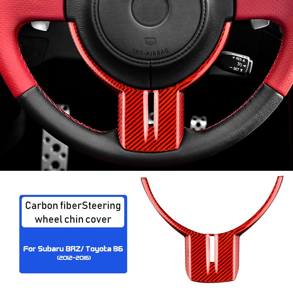 

Real Carbon Fiber Cover For Subaru BRZ Toyota 86 2012 2013 2014 2015 2016 Interior Trim Car Steering Wheel Cover Sticker красный