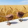 Rusty Metal Bird Figurine Cute Small Bird Statue Vintage Farmhouse Outdoor Decoration for Patio Yard Garden Lawn