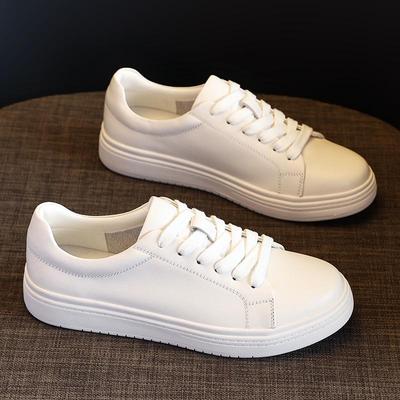 Women's Fashionable Cowhide Leather White Flats 2025 - Casual & Versatile