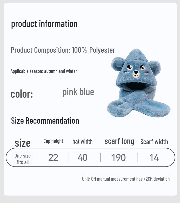 Kids' Windproof Autumn/Winter Hat with Ear Protection & Scarf for Outdoor Cycling